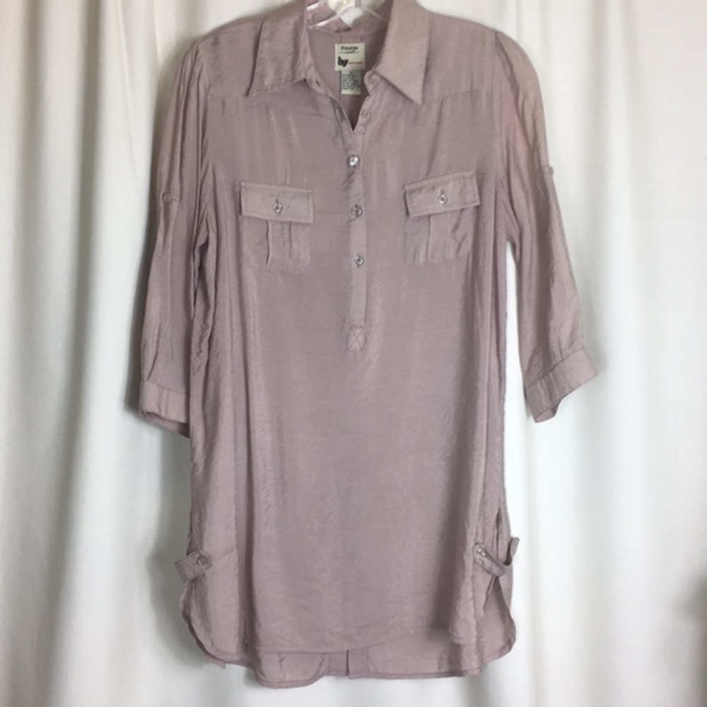 Prototype, tab and button detail, shirt, M, EUC.